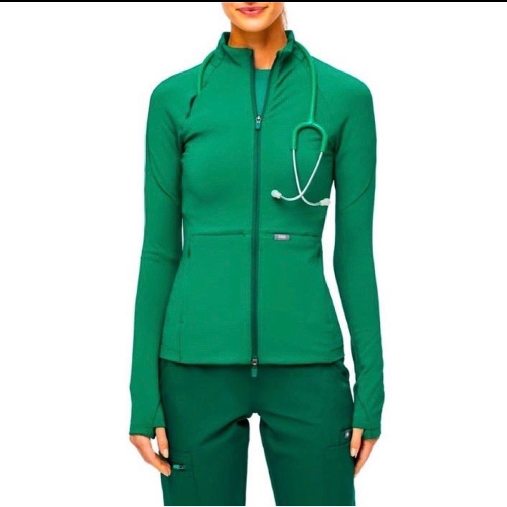 S Figs Contour Knit Hunter Green